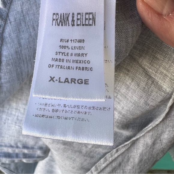 FRANK & EILEEN LIGHTWEIGHT ITALIAN LINEN MARY SHIRT DRESS SIZE XL LIGHT GRAY - Picture 7 of 10